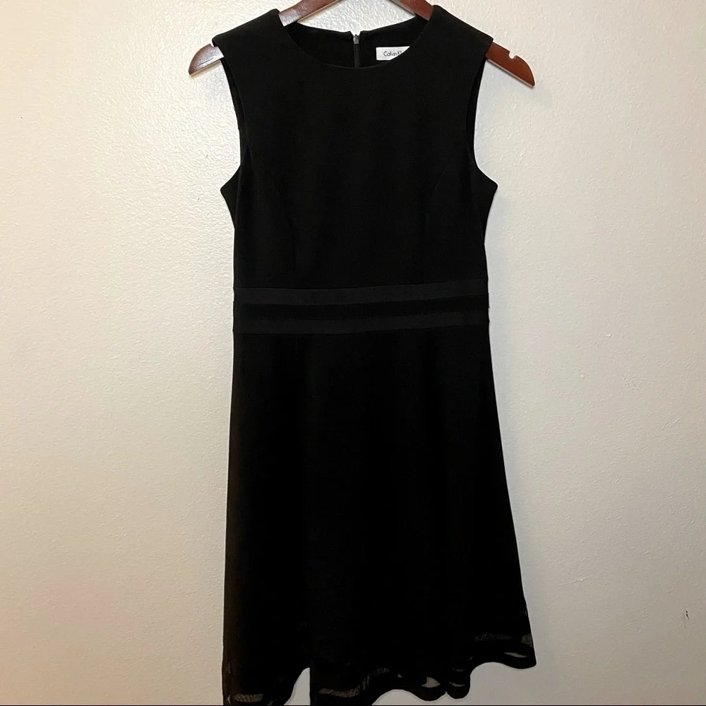 *ACCEPTING OFFERS* Calvin Klein Black Illusion Dress - Funeral, Formal, Midi, - Picture 2 of 5